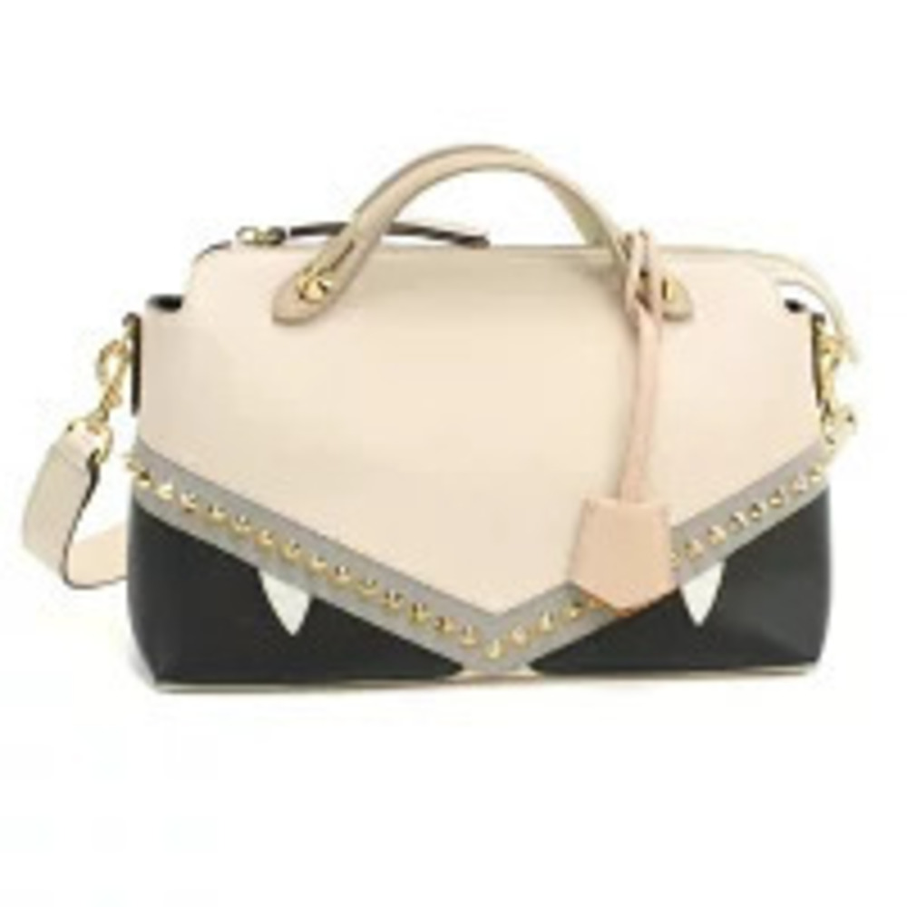 Fendi Handbag Bugs Monster Eye By The Way Beige Cream Bag